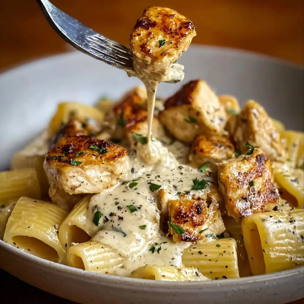 Creamy Garlic Butter Chicken and Rigatoni in Parmesan Sauce Recipe
