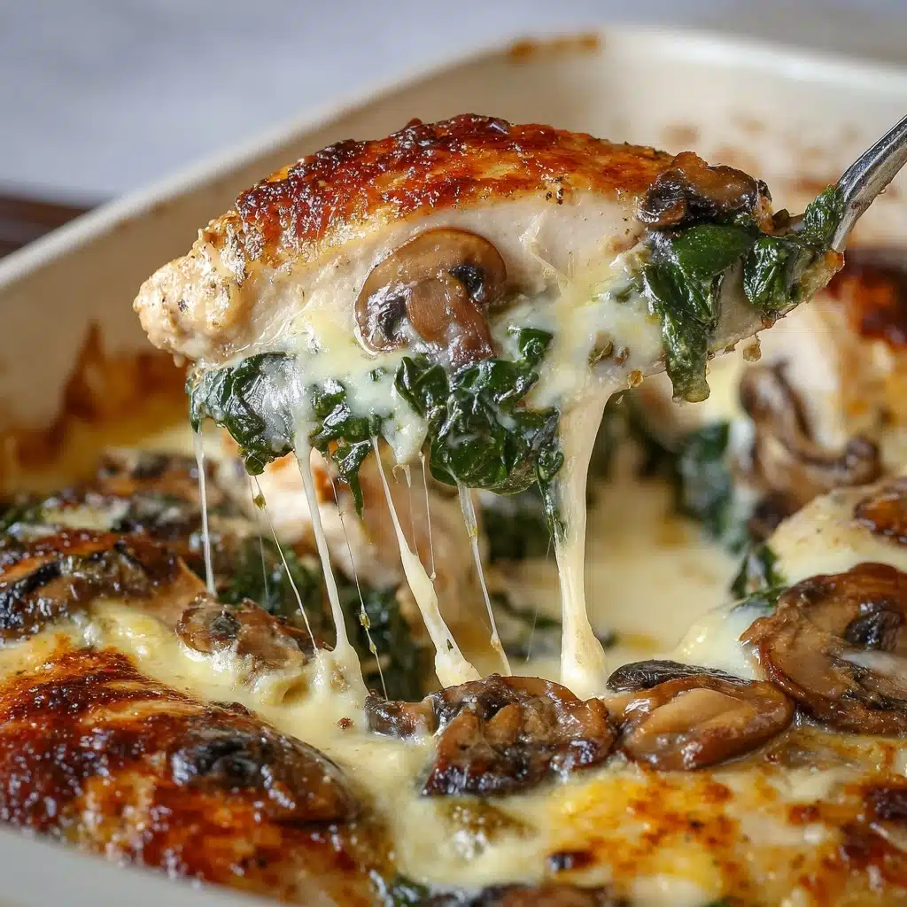 Chicken, Spinach, and Mushroom Low-Carb Oven Dish Recipe - Recipe Image