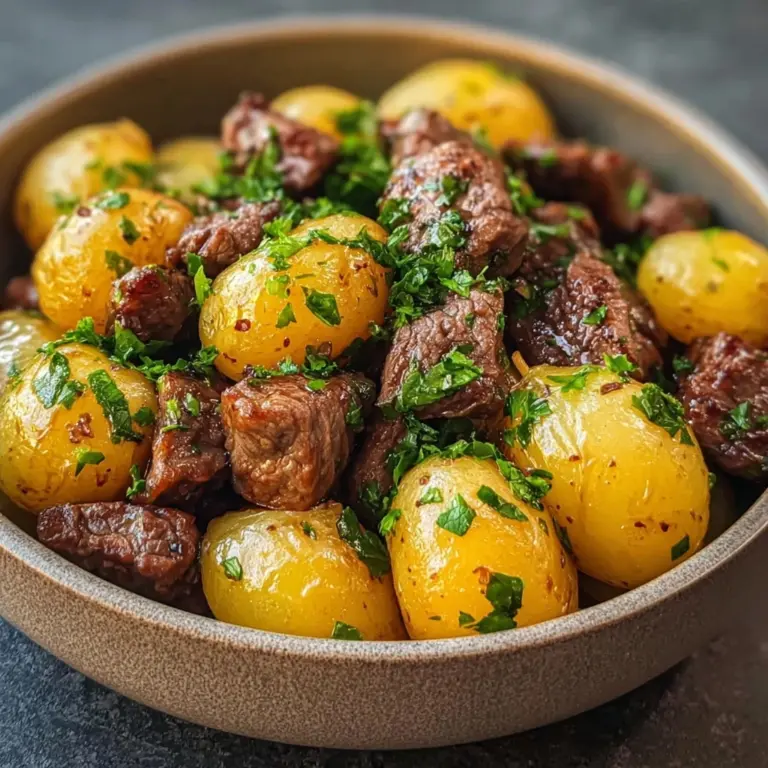 Garlic Butter Beef Bites & Potatoes make a perfect dinner Recipe