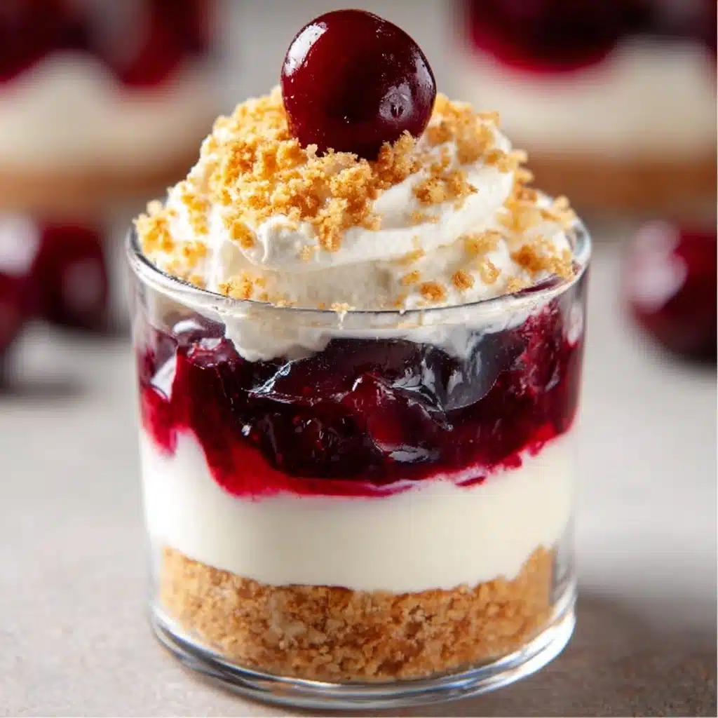 No Bake Cheesecake Parfait with Cherry Pie Filling Recipe - Recipe Image