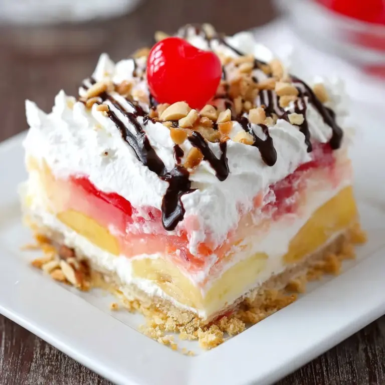 No Bake Banana Split Cake Recipe