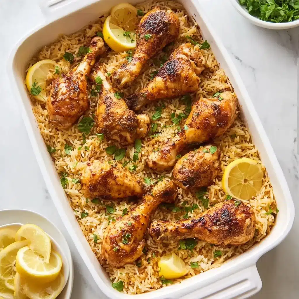 Baked Chicken Legs and Rice Recipe