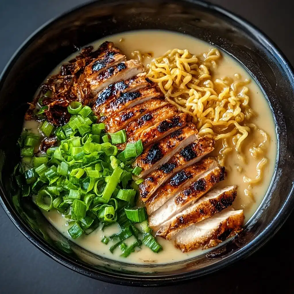 Fiery Chicken Ramen with Creamy Garlic Sauce Recipe - Recipe Image
