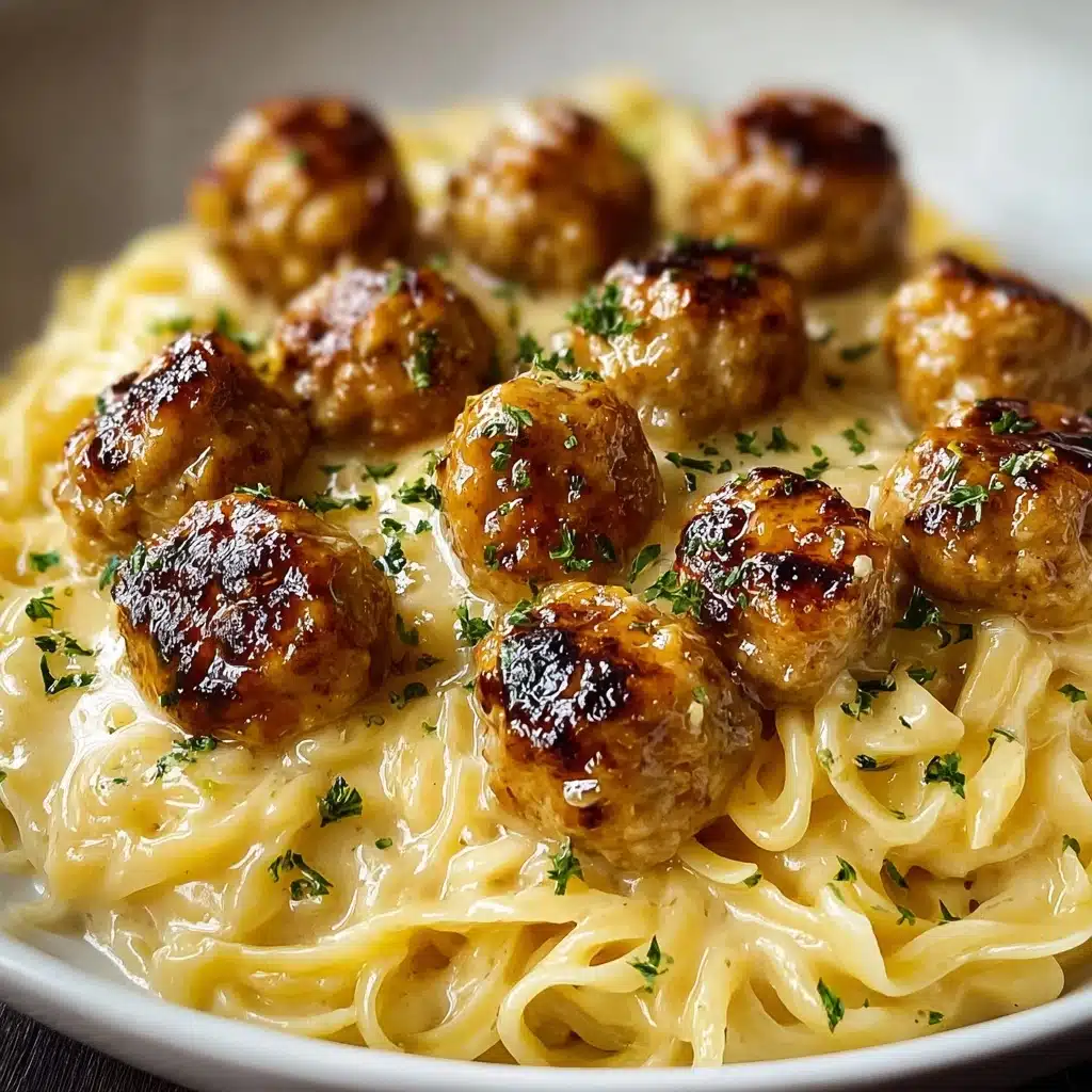 Chicken Bites with Creamy Parmesan Pasta Recipe - Recipe Image