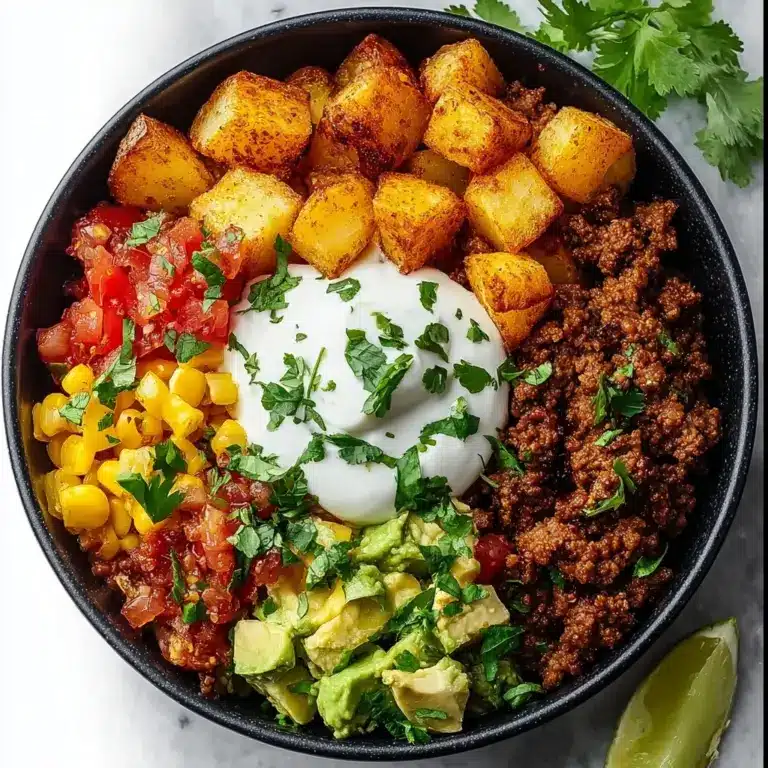 Ground Beef and Potato Taco Bowl Recipe