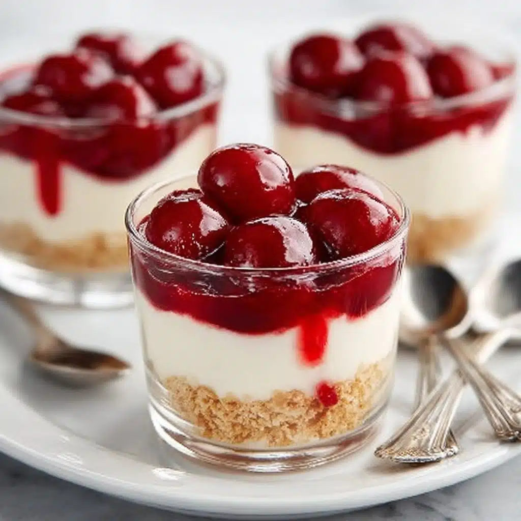 No Bake Cheesecake Parfait with Cherry Pie Filling Recipe - Recipe Image