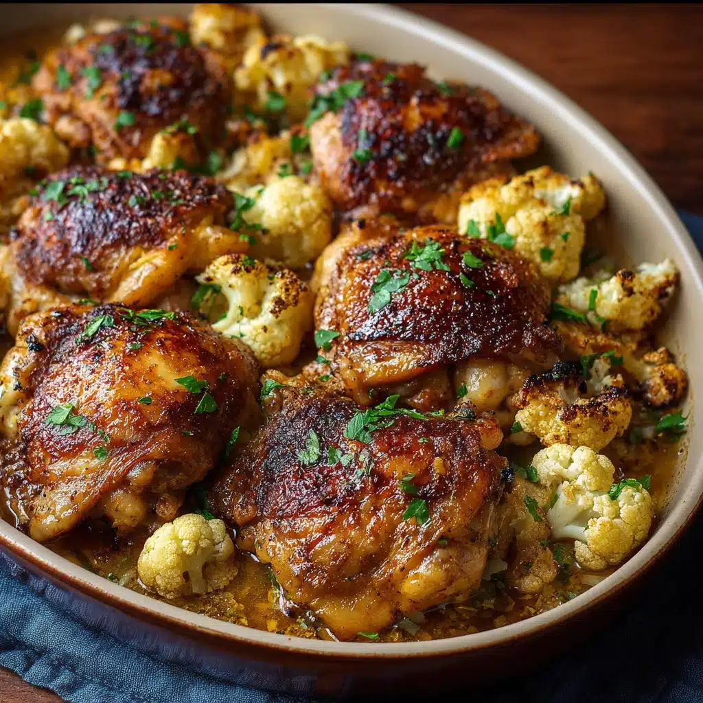 Stuffed Chicken Thighs and Cauliflower (One-Pan Meal) Recipe