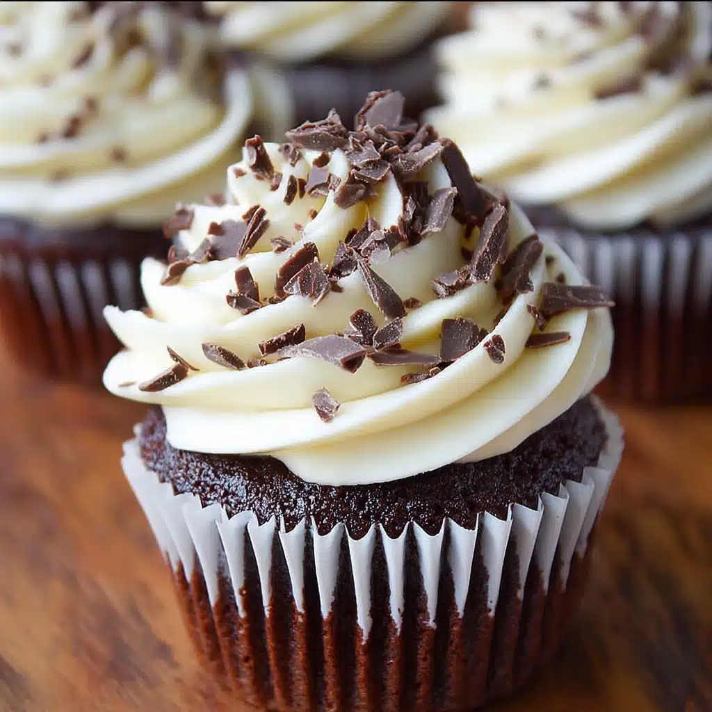 Dark Chocolate Cupcakes with White Chocolate Frosting Recipe