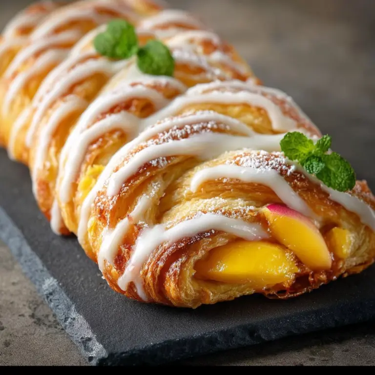 Peach Cream Cheese Braided Danish Recipe