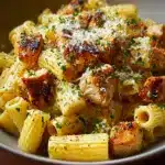 Garlic Butter Chicken with Rigatoni and Parmesan Recipe
