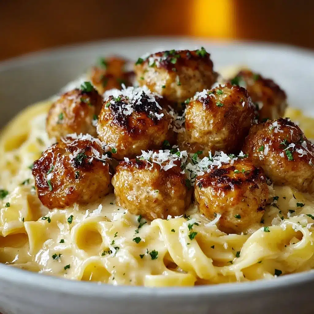Chicken Bites with Creamy Parmesan Pasta Recipe - Recipe Image