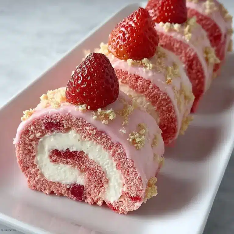 Homemade Strawberry Shortcake Cheesecake Roll Recipe