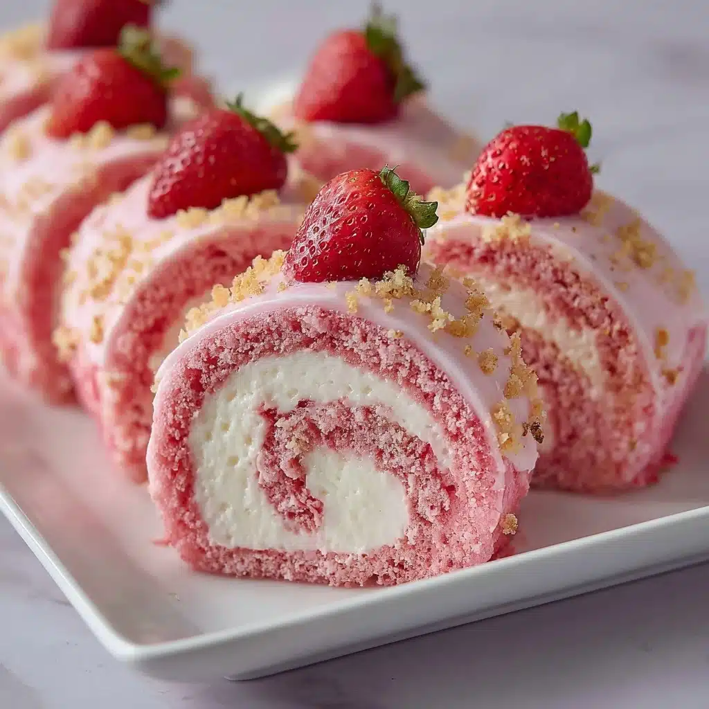 Homemade Strawberry Shortcake Cheesecake Roll Recipe - Recipe Image
