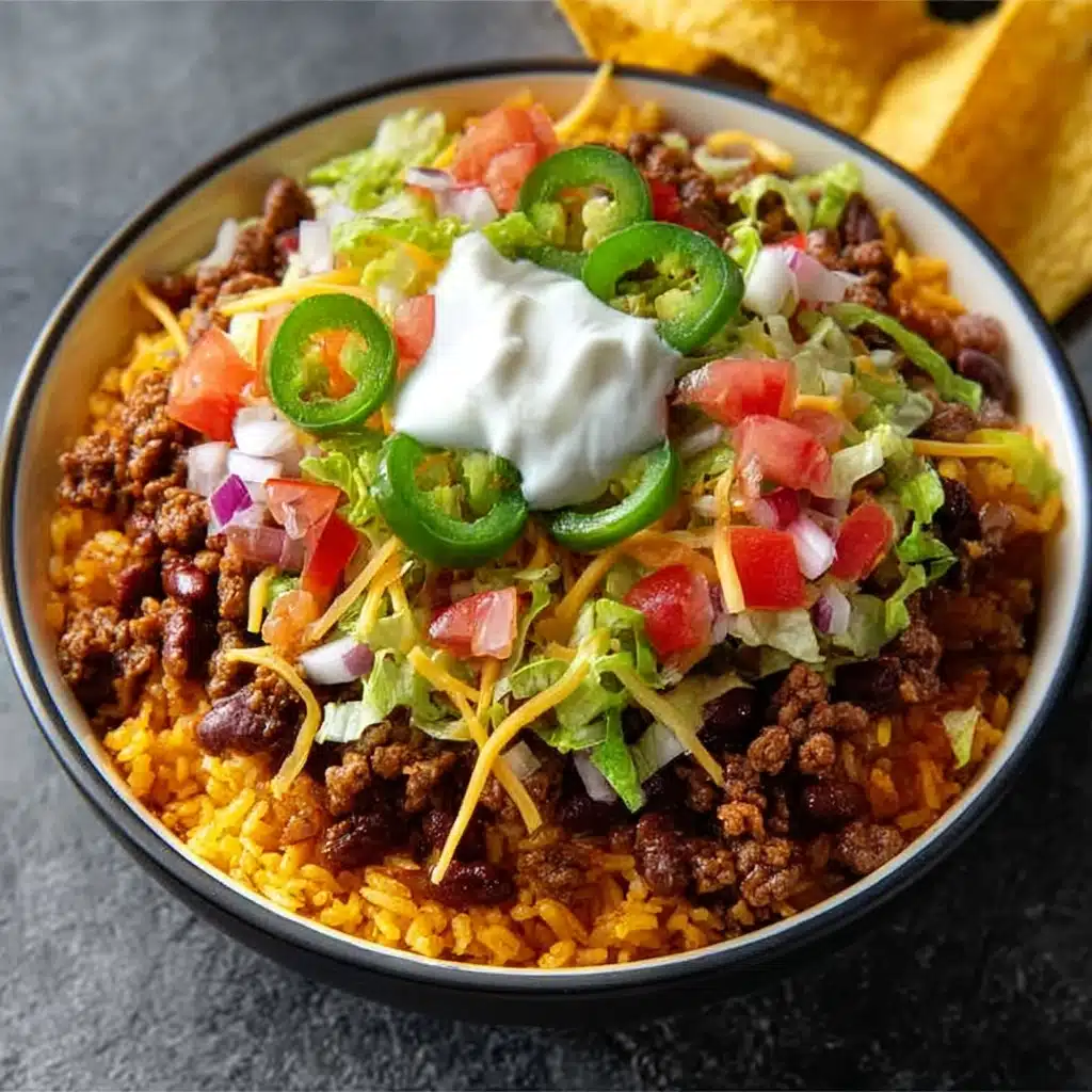 Taco Rice Bowl with Doritos Recipe - Recipe Image