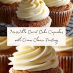 Best Carrot Cake Cupcakes with Cream Cheese Frosting Recipe