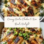 Easy Chicken & Rice Bowls with Creamy Garlic Sauce Recipe