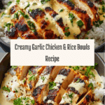 Easy Chicken & Rice Bowls with Creamy Garlic Sauce Recipe