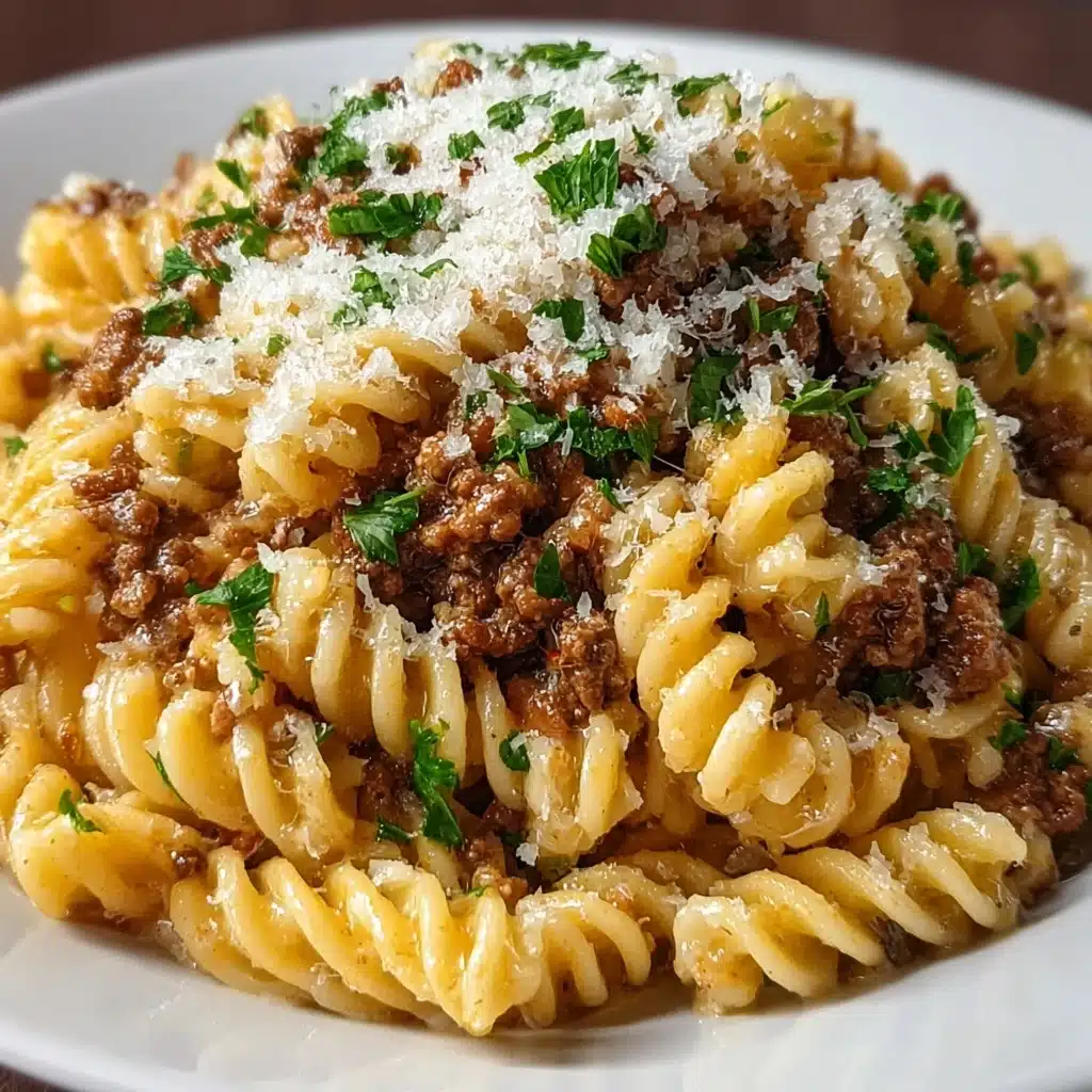 Beef and Rotini in Garlic Parmesan Sauce Recipe