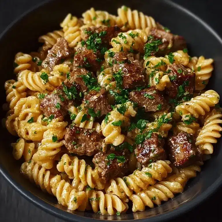 One-Pot Creamy Spicy Garlic Butter Steak & Pasta Recipe