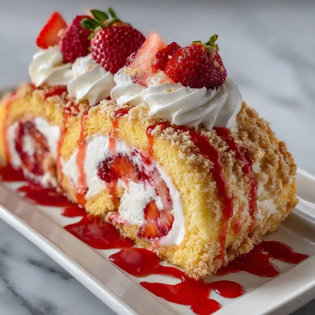 Homemade Strawberry Shortcake Cheesecake Roll Recipe - Recipe Image