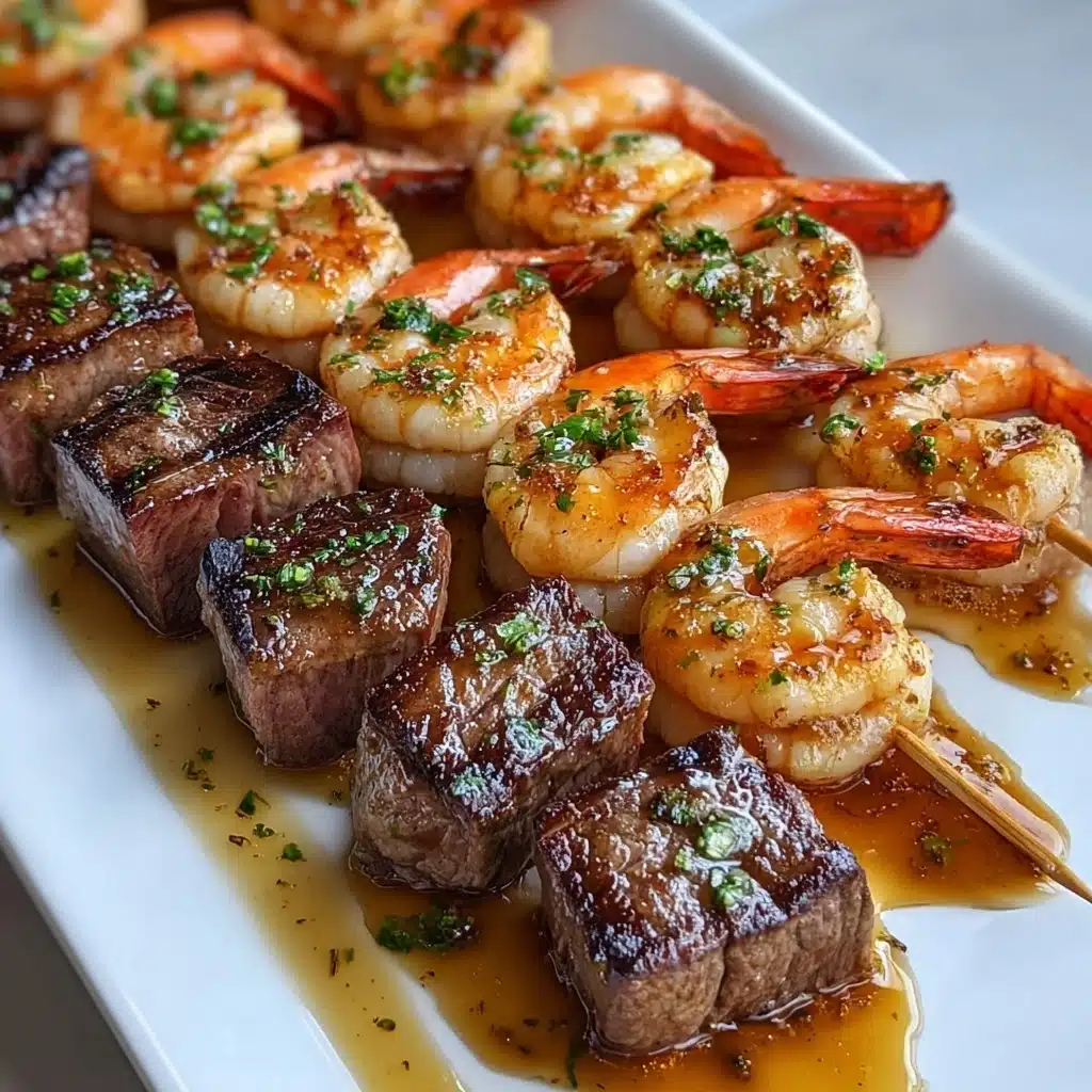 Grilled Steak and Shrimp Skewers with Garlic Butter delight Recipe - Recipe Image