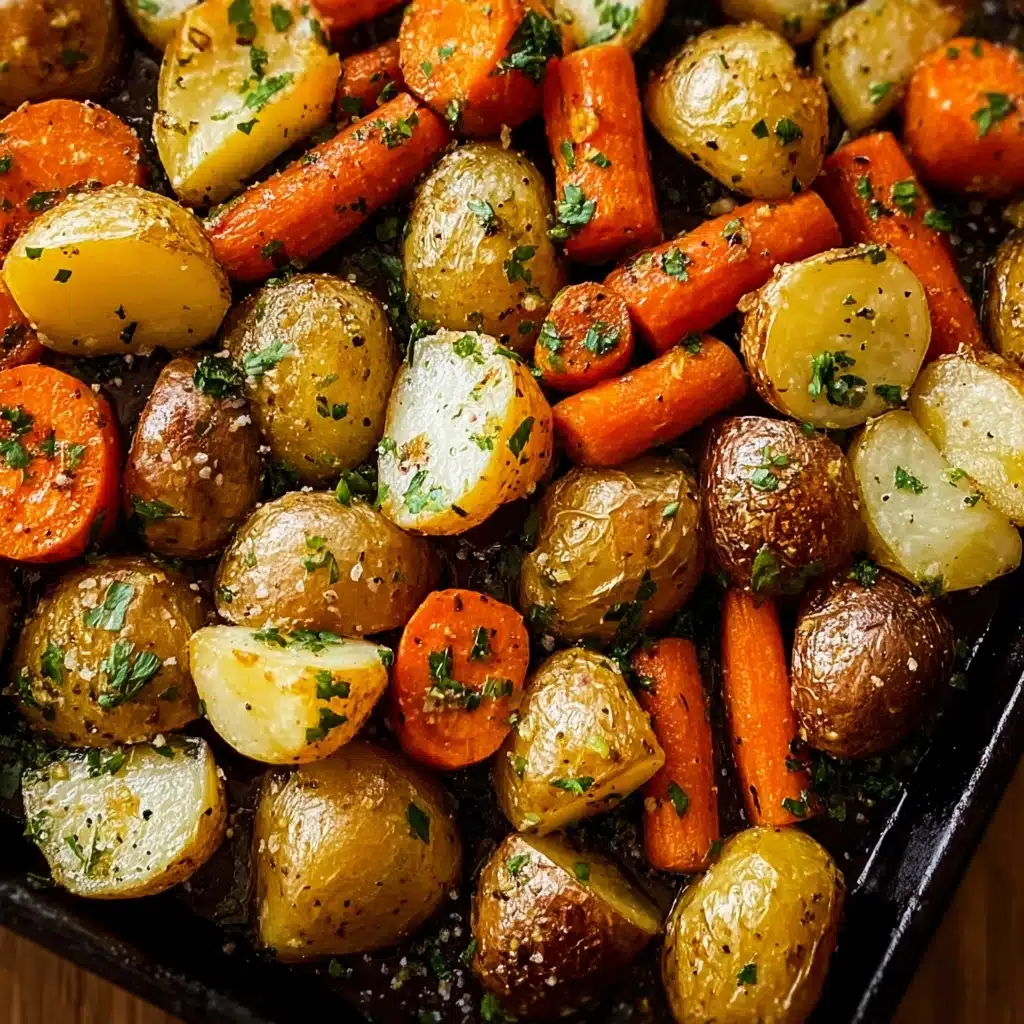 Garlic Herb Roasted Potatoes Carrots and Zucchini Recipe - Recipe Image