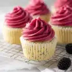 Lemon Poppy Seed Cupcakes with Blackberry Frosting Recipe