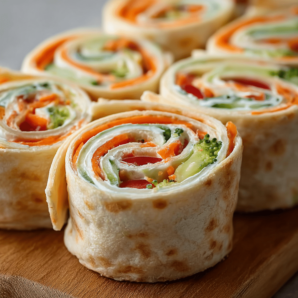 Fresh Vegetable Tortilla Roll Ups Recipe - Recipe Image