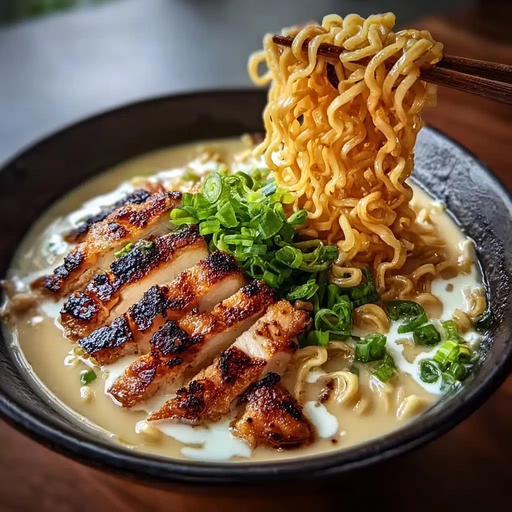 Fiery Chicken Ramen with Creamy Garlic Sauce Recipe - Recipe Image