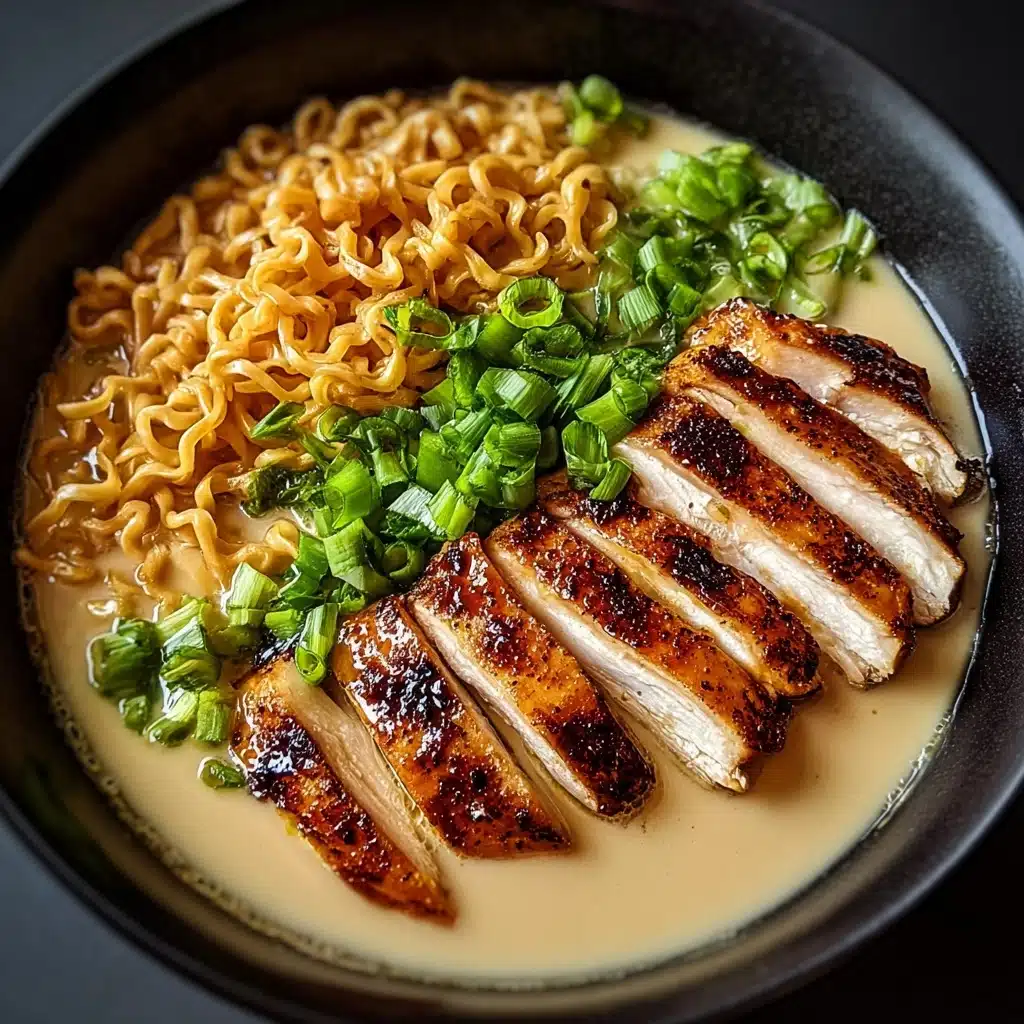 Fiery Chicken Ramen with Creamy Garlic Sauce Recipe - Recipe Image