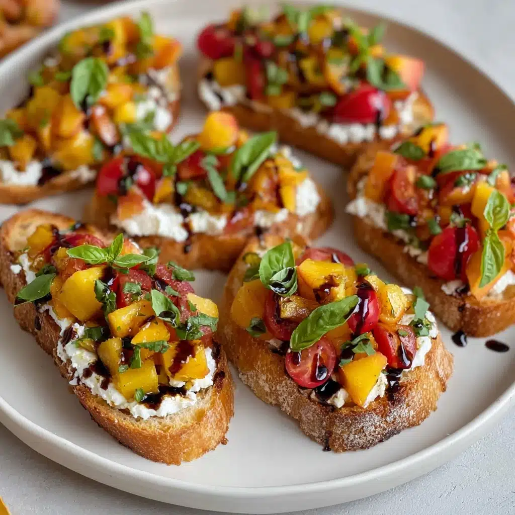 Quick Peach Bruschetta with Whipped Ricotta Recipe - Recipe Image