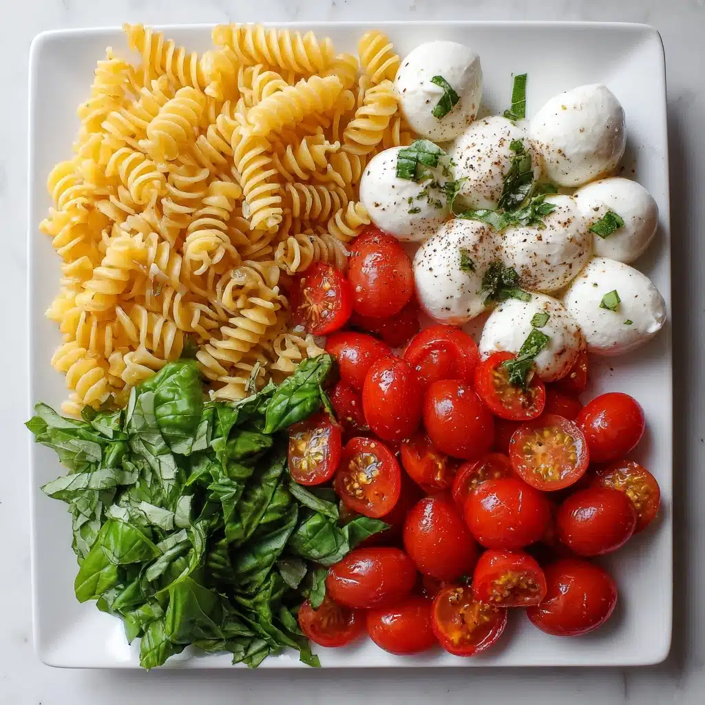 Creamy Caprese Pasta Salad Recipe - Recipe Image