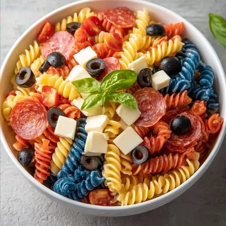 Chilled 4th of July Pasta Salad Recipe
