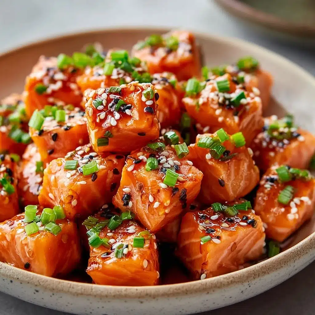 Sweet and Savory Honey Garlic Salmon Bites Recipe - Recipe Image