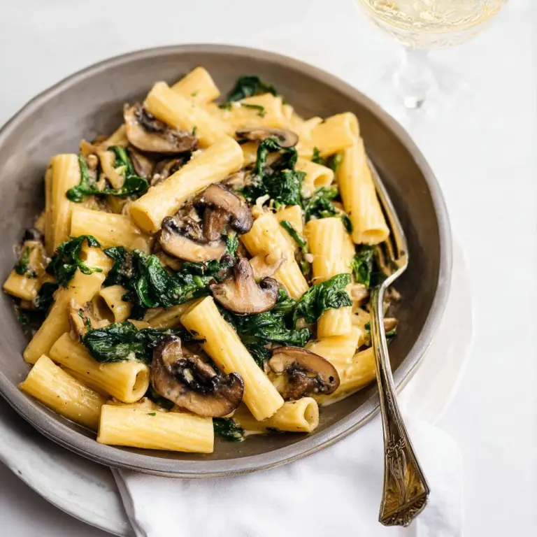 Spinach Mushroom Pasta Recipe