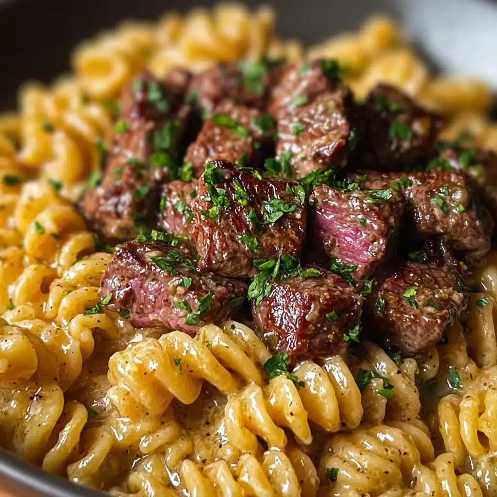One-Pot Creamy Spicy Garlic Butter Steak & Pasta Recipe