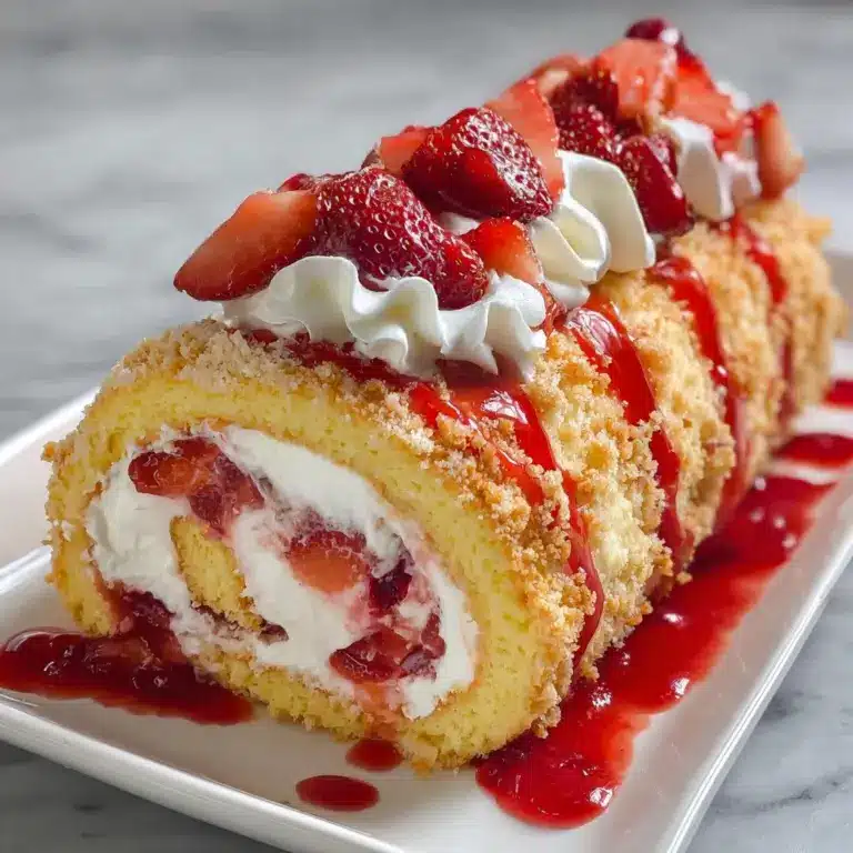 Homemade Strawberry Shortcake Cheesecake Roll Recipe