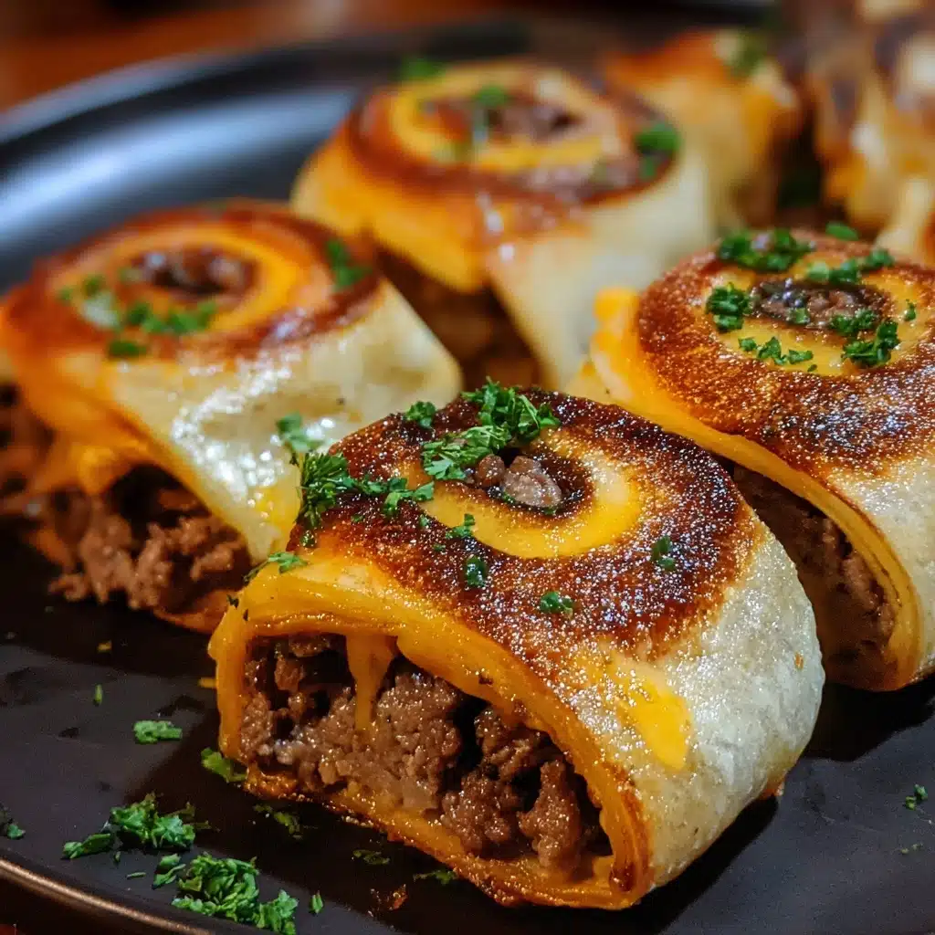 Easy Garlic Butter Beef Cheeseburger Rollups Recipe - Recipe Image