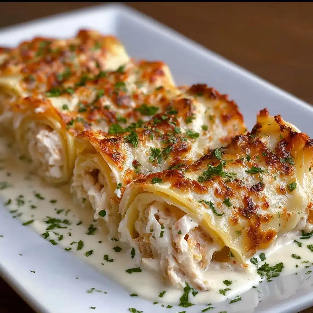 Chicken Alfredo Lasagna Rolls Recipe