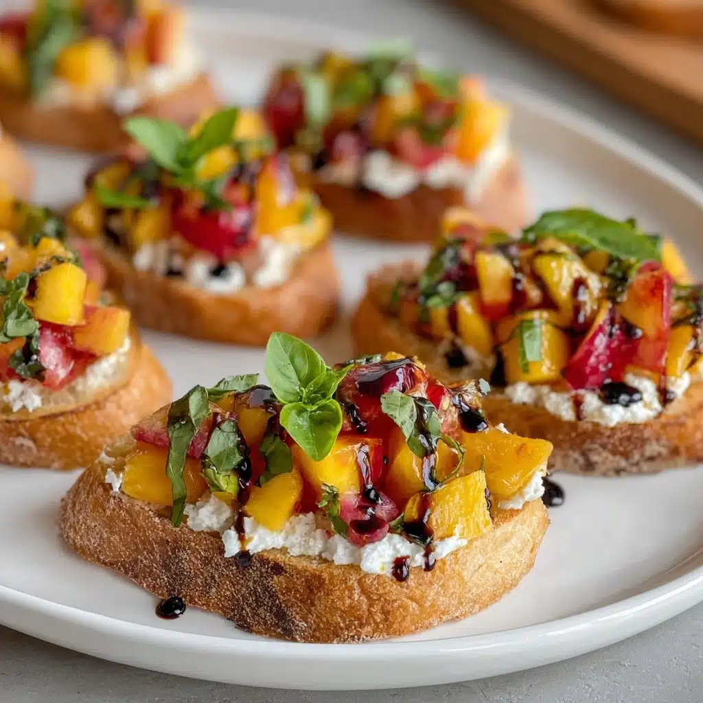 Quick Peach Bruschetta with Whipped Ricotta Recipe - Recipe Image