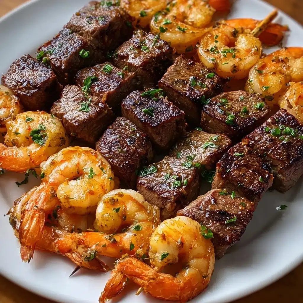 Grilled Steak and Shrimp Skewers with Garlic Butter delight Recipe