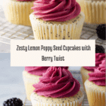 Lemon Poppy Seed Cupcakes with Blackberry Frosting Recipe