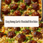 Honey Garlic Meatball Rice Bake Recipe