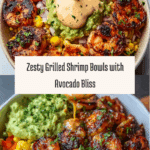 Grilled Shrimp Bowl with Avocado, Corn Salsa & Creamy Sauce Recipe