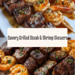 Grilled Steak and Shrimp Skewers with Garlic Butter delight Recipe
