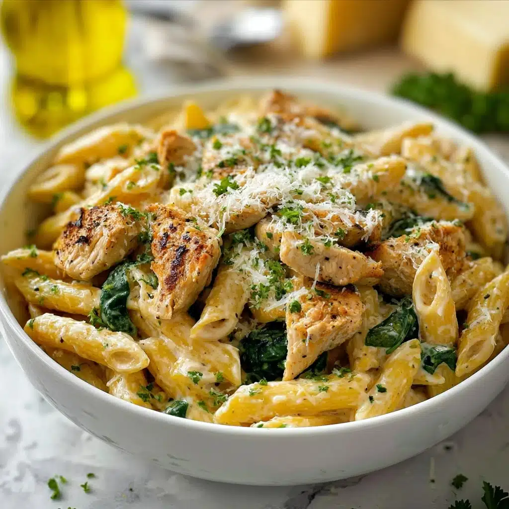 Healthy Garlic Parmesan Chicken Pasta Recipe - Recipe Image