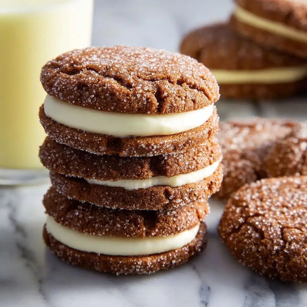 Ginger Molasses Sandwich Cookies with Eggnog Frosting Recipe - Recipe Image