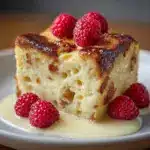 Custard Bread Pudding with Vanilla Sauce Recipe