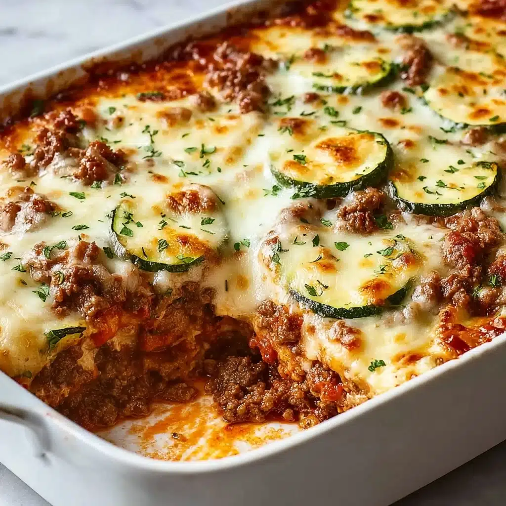 Cheesy Ground Beef and Zucchini Casserole Recipe - Recipe Image