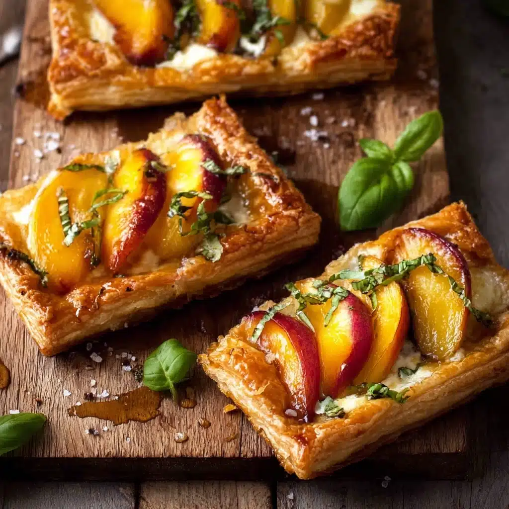 Peach Brie Pastry Tarts with Peppered Rosemary Honey Recipe - Recipe Image